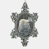 Wolf Tin Sneeuwvlok Ornament (Links)