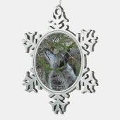 Wolf Tin Sneeuwvlok Ornament (Rechts)