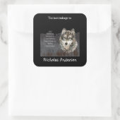 Wolf Totem Dier Spirit Gids Boekplaat Vierkante Sticker (Tas)