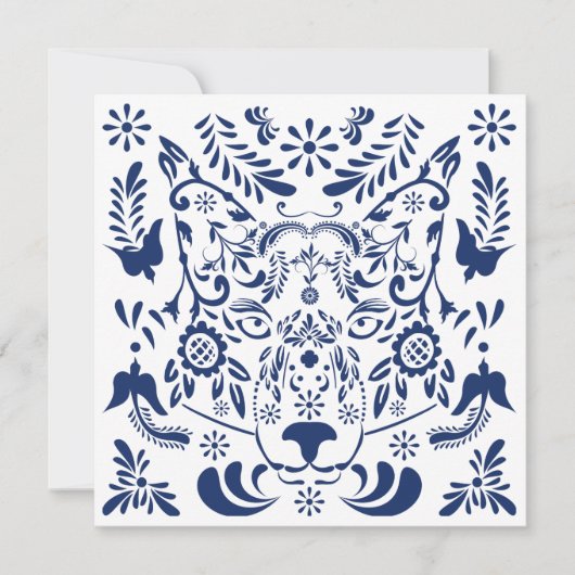 Wolf traditioneel patroon Post kaart (Voorkant)