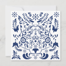 Wolf traditioneel patroon Post kaart