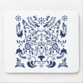 Wolf traditionele folk patroon muismat (Voorkant)