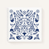 Wolf traditionele folk patroon notitieboek (Voorkant)