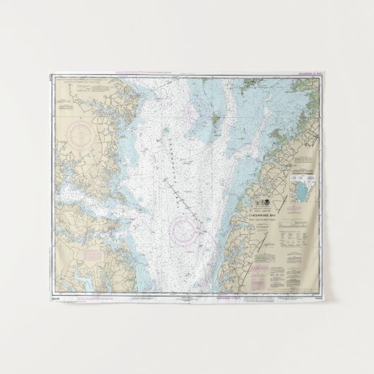 Wolf Trap naar Smith Point Nautical Chart Wandkleed (Voorkant (horizontaal))