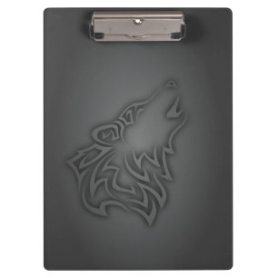 Wolf Tribal Black Klembord