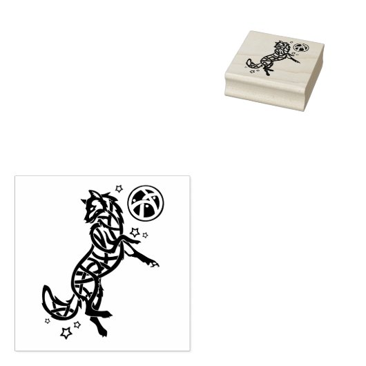 Wolf Tribal Keltisch dier Rubberstempel (Gestempeld)