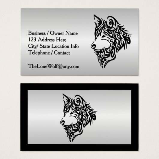 Wolf tribal noir (Devant & derrière)