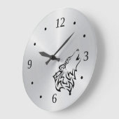 Wolf Tribal Tattoo Vector Silver Black Grote Klok (Hoek)