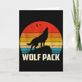Wolf troep huilende wolven geliefden vintage zonso kaart