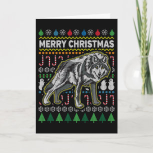 Wolf Ugly KerstSweater Wildlife Series Feestdagen Kaart