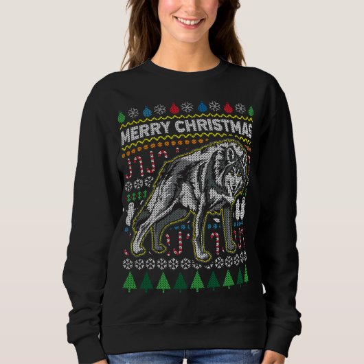 Wolf Ugly KerstSweater Wildlife Series Trui (Voorkant)