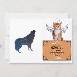 Wolf universum silhouette - Kies achtergrondkleur Kaart