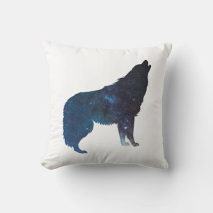 Wolf universum silhouette - Kies achtergrondkleur Kussen