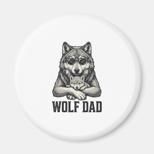 Wolf Vader Vintage Gravure Vector T-Shirt Ontwerp_ Magneet
