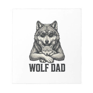 Wolf Vader Vintage Gravure Vector T-Shirt Ontwerp_ Notitieblok