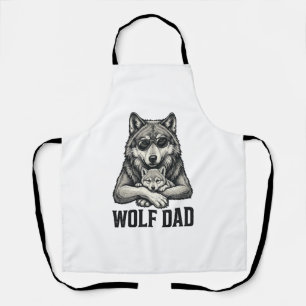 Wolf Vader Vintage Gravure Vector T-Shirt Ontwerp_ Schort