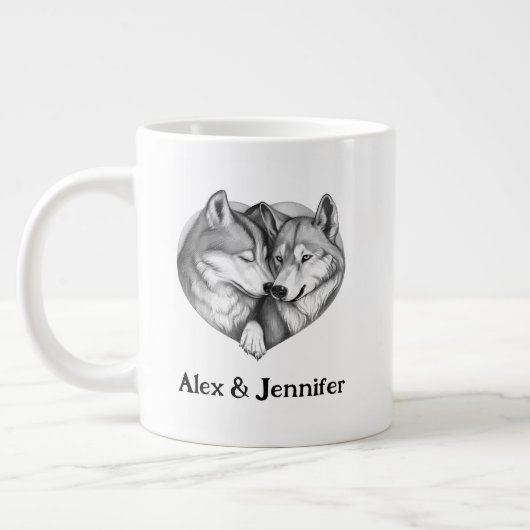 Wolf Valentine Mug (Gauche)
