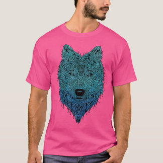 Wolf van de nachtelijke hemel verlicht dierlijke N T-shirt