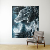 Wolf van de Zilveren Maan Wandkleed (In situ)