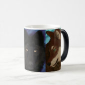 Wolf van vele kleuren magische mok (Voorkant rechts)