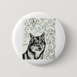 Wolf van Wisdom Ronde Button 5,7 Cm