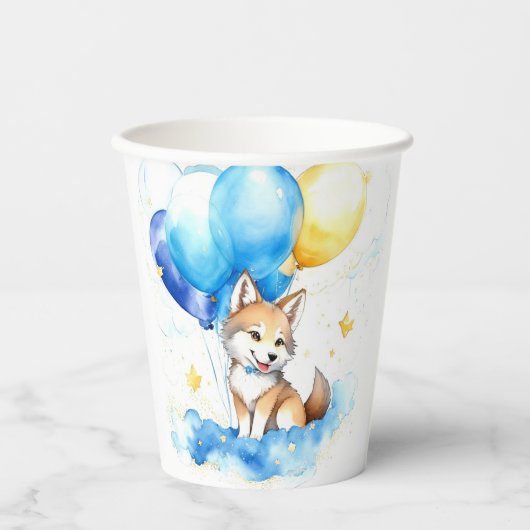 Wolf Verjaardag Papieren Bekers (Voorkant)