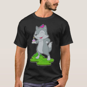 Wolf verjaardagstaart t-shirt