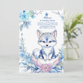 Wolf verjaardagsuitnodiging kaart (Staand voorkant)