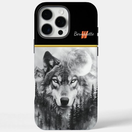 Wolf verschijnt 's nachts uit nevelig bos Case-Mate iPhone case (Achterkant)