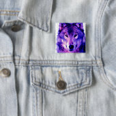 Wolf Vierkante Button 5,1 Cm (In situ)