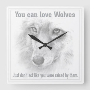 Wolf vierkante klok