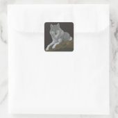 Wolf Vierkante Sticker (Tas)
