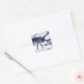 Wolf Vierkante Sticker (Envelop)