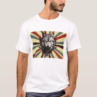 wolf vintage custom retro design t-shirt