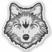 Wolf vinylSticker, op maat gesneden Sticker (Voorkant)