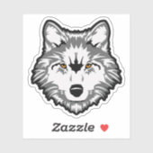 Wolf vinylSticker, op maat gesneden Sticker (Vel)