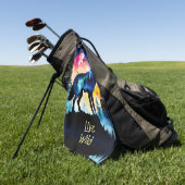 Wolf volle maan waterverf golfhanddoek (Groen)