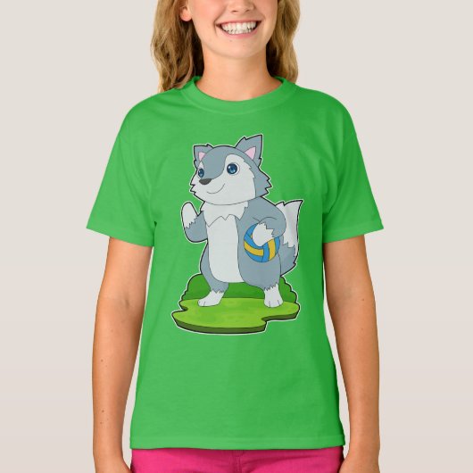 Wolf Volleybal speler T-shirt (Voorkant)