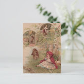 Wolf Walking Toward Red Riding Hood Briefkaart (Staand voorkant)
