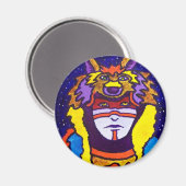 Wolf wandelen door Piliero Magneet (Voorkant / Achterkant)