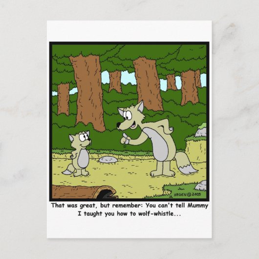 Wolf-Whistle Briefkaart (Voorkant)