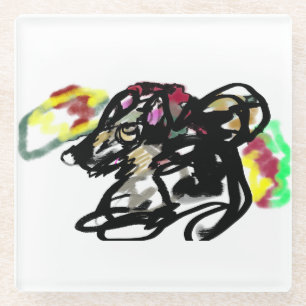 Wolf wild herfst glazen onderzetter