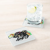 Wolf wild herfst glazen onderzetter (Schuin)