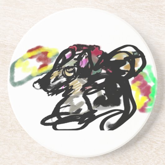 Wolf wild herfst zandsteen onderzetter (Voorkant)