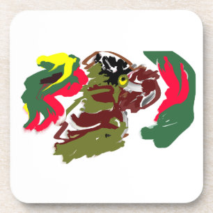 Wolf wilde herfst bier onderzetter