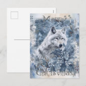 Wolf Winter Christmas Feestdagenkaart (Voorkant / Achterkant)