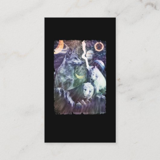 Wolf Winter Galaxy Planets Space Wolves Visitekaartje (Voorkant)