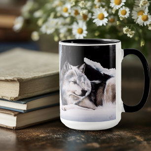 Wolf Winter Kasteel Fantasie Mok