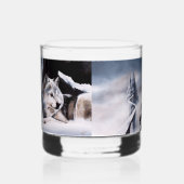 Wolf Winter Kasteel Fantasie Whisky Glas (Links)