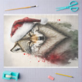 Wolf Winter Kerstmis - Waterverf Tissuepapier (Craft)